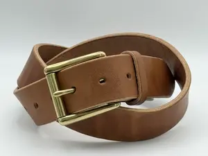 Wickett & Craig Buck Brown Full Grain Leather Belt 12-14 oz Heavy Duty Handmade USA Traditional Harness Fathers Day Gift