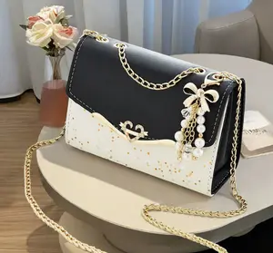 Women Bow Evening  shoulder bag Elegant Leather Shiny Party Bag Wedding Prom  shoulder bag(with accessories)