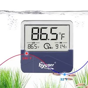 hygger Digital Aquarium Thermometer Records Temperature Sensor Gauge with LCD Display Stickable Fish Tank Thermometer for Saltwater, Freshwater, Fish, Amphibians, Reptiles