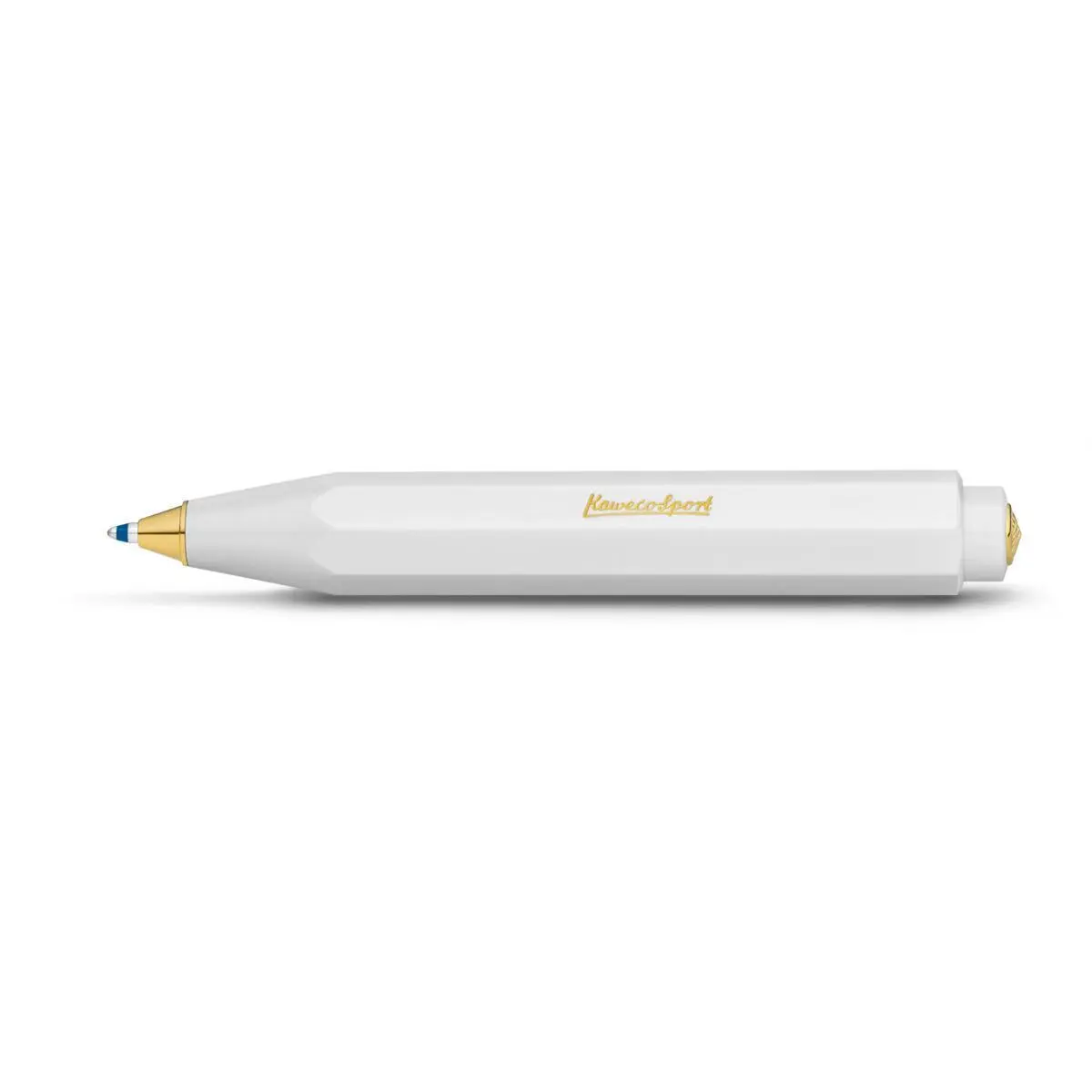 Kaweco Classic Sport Ballpoint Pen - 1.0 mm Medium Blue Mine, 12g Lightweight Resin Body, 10.5cm Hexagonal Design, Gold Accents, Ideal for Enthusiasts & Minimalists