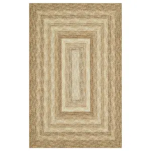 Washable Bordered Living Room Rugs, Braided Print Soft Non Slip Bedroom Area Rug Indoor Modern Geometric Throw Carpet for Dining Room Low Pile Ultra Thin Textured Floor Rugs for Farmhouse Home Decor