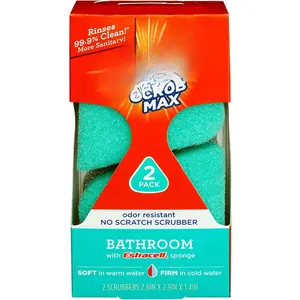 Scrub Max Heat Activated Sponges,  & Long Lasting, Innovative Technology, 2 Count (2 Count (Pack of 1), Bathroom)