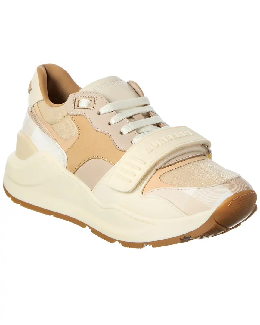 Burberry Check Canvas & Leather Sneaker