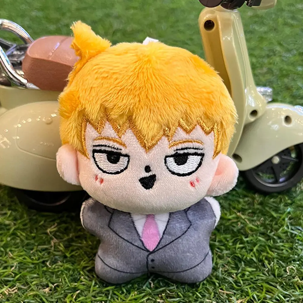Mob Psycho 100 Anime 2 Pcs Long Lint Cotton Plushies - 20cm Kageyama Shigeo & Reigen Arataka Doll Keychains, Soft Car-Bag Pendants, Birthday Christmas Collection Gifts (Actual Size Note)