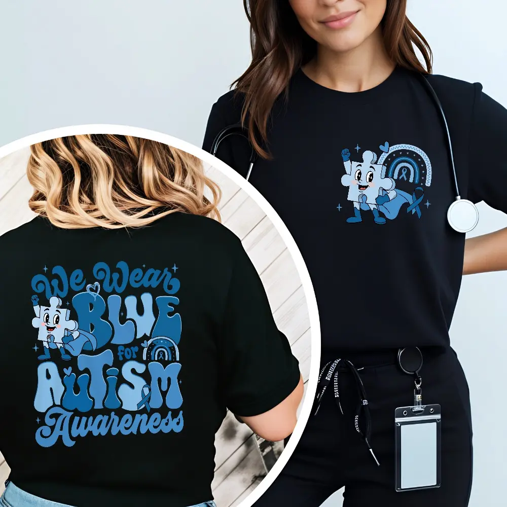 In April We Wear Blue Shirt, Autism Awareness Shirt, Autism Month Shirt, Autism Mom Gift, Autism Acceptance Tee,Sped Teacher