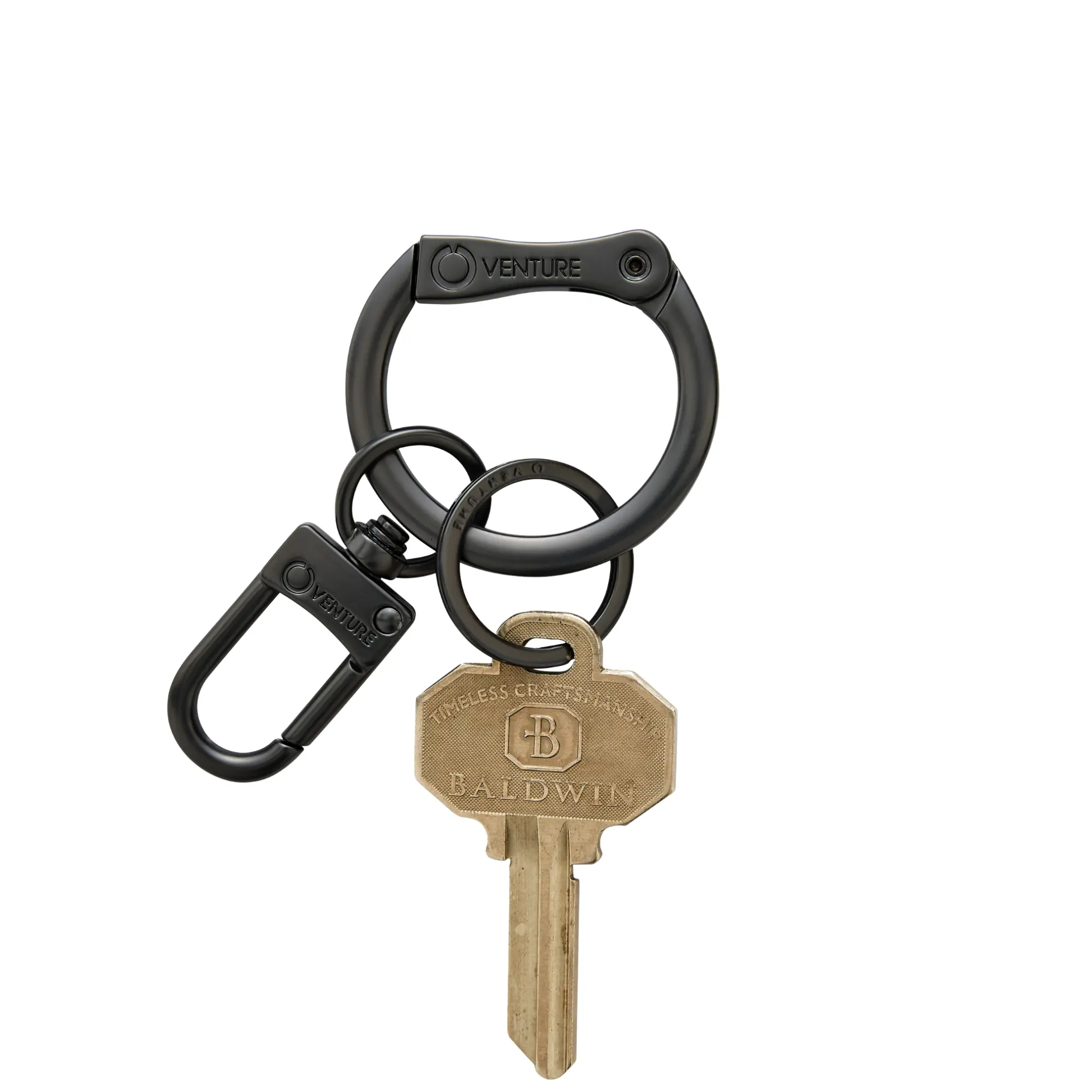OVENTURE Men's Keychain - Sleek Matte Black O-Boy Keyring with Secure Clasp & Easy Clip Hook for Everyday Carry & Travel