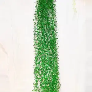 5 Pcs Artificial Nandina Bamboo Hanging Plants, Realistic Faux Greenery Vines, Fake Bamboo Leaves Garland, Decorative Ornaments for Home Decor, Garden, Porch, Patio