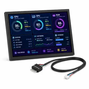 8 Inch 1280x800 IPS LCD Monitor Portable Small Display, PC Temperature Monitor, IPS USB Mini Screen, Built-in Theme Editor for PC Case CPU GPU RAM Data Monitoring Secondary Screen