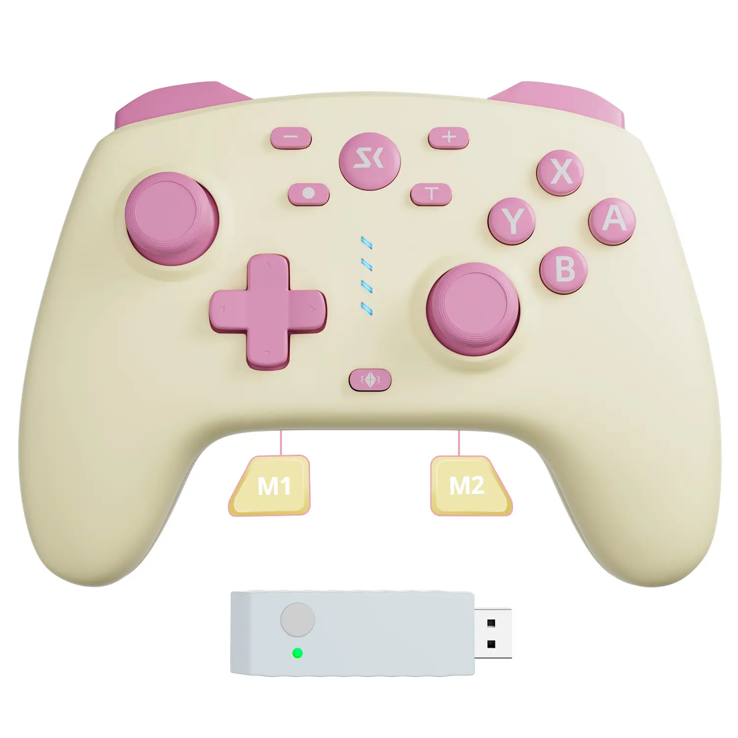 Wirelesscontroller for Switch Controller with Hall Effect Triggers & Joysticks/Wake-Up Function, Wireless for Switch (2/OLED/Lite), 2.4G+BT Multi-Platform for PC, Steam Deck, Luna, iOS/Android/macOS, Tablets, Yellow