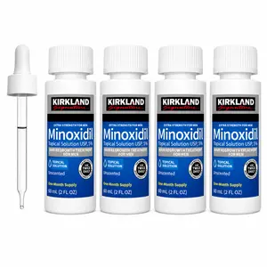 Kirkland Signature Minoxidil 5% Topical Solution for Men - 4 Month Supply (4 x 60ml Bottles + Dropper)
