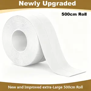 2026 Upgrade Edition White Waterproof Caulk Tape 5m Self-Adhesive Sealing Tape Waterproof &Dust-Proof Tape for Floor & Wall Gaps, Stove Top Edges, Windowsills & Outdoor Furniture, Easy Application & Durability