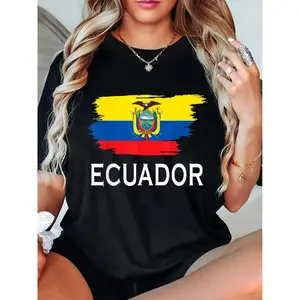 100% Cotton Ecuador Country Ecuadorian Flag for Men Women Ecuador T-Shirt