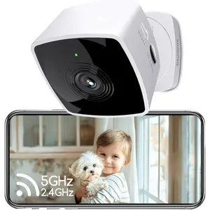 2.4G/5G Indoor Security Camera, 2K Pet Camera Indoor with Phone App, Foldable WiFi Baby Camera w/Motion Detection, 2-Way Talk, IR Night Vision
