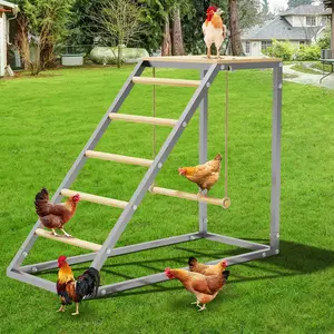 Chicken Perch for Coop, Chicken Roosting Bars with Swing and Ladder Design for Backyard Farm, Roosting Bars for Chickens in Coop, 37.6"x15.7"x27.5"