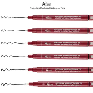 Acurit Waterproof Pens - Assorted Sizes, Rich Black Ink for Sketching, Drawing, and Calligraphy