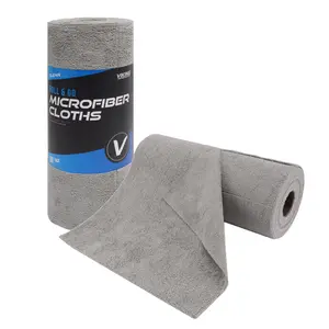 VIKING Microfiber Cleaning Cloth Roll, Reusable and Tear Away Microfiber Towels for House, Home, Garage, Car Cleaning Kit and Car Detailing Kit, 50 Pack, Grey, 12 inch x 12 inch