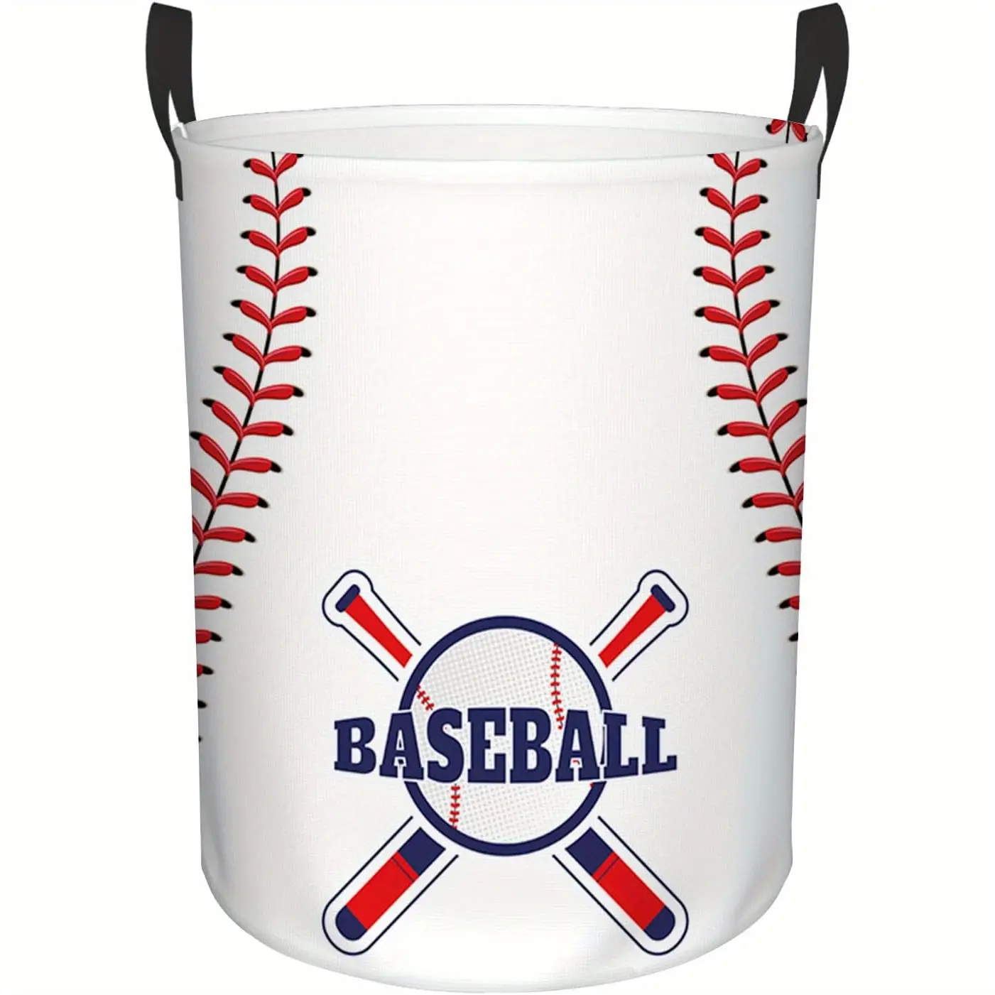 Football Laundry Basket, Round Oxford Cloth Laundry Basket, Foldable Storage Organizer with Handle, Toy for Home Storage, 19.6*15.7 Inches, Laundry Basket