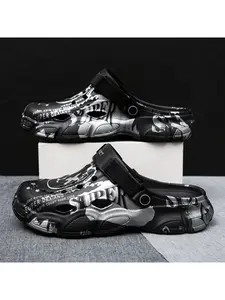 Summer Men's Closed-Toe Holey Shoes, Anti-Slip Durable Outdoor Casual Sandals, Comfortable Lightweight Footwear for Daily Wear, Non Slip Clogs, Non Slip Slippers