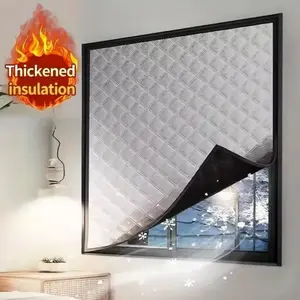 Winter Windproof Insulated Curtains, Bedroom Heat Retention Sealed Windows, Light Blocking Soundproof Drapes, Casual Style