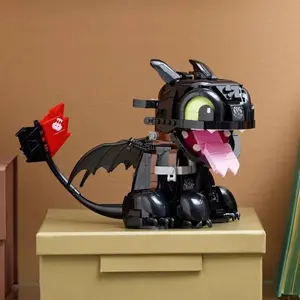 flash cards Show 10375 Toothless Building Blocks of How to Train Your Dragon DIY Puzzle Toy Gift for Boys and Girls' Education