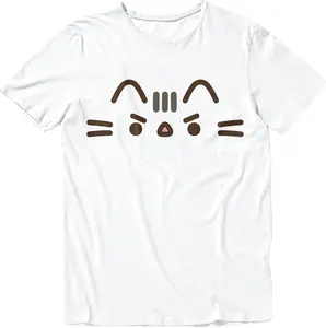 Pusheen Cat Face Kawaii Cartoon Men's Graphic Tees Crewneck Menswear Shortsleeve T-Shirt Casual Fashion Summer Novelty Funny Birthday Christmas Tshirt Sweatshirt, Hoodie, Comfort Colors