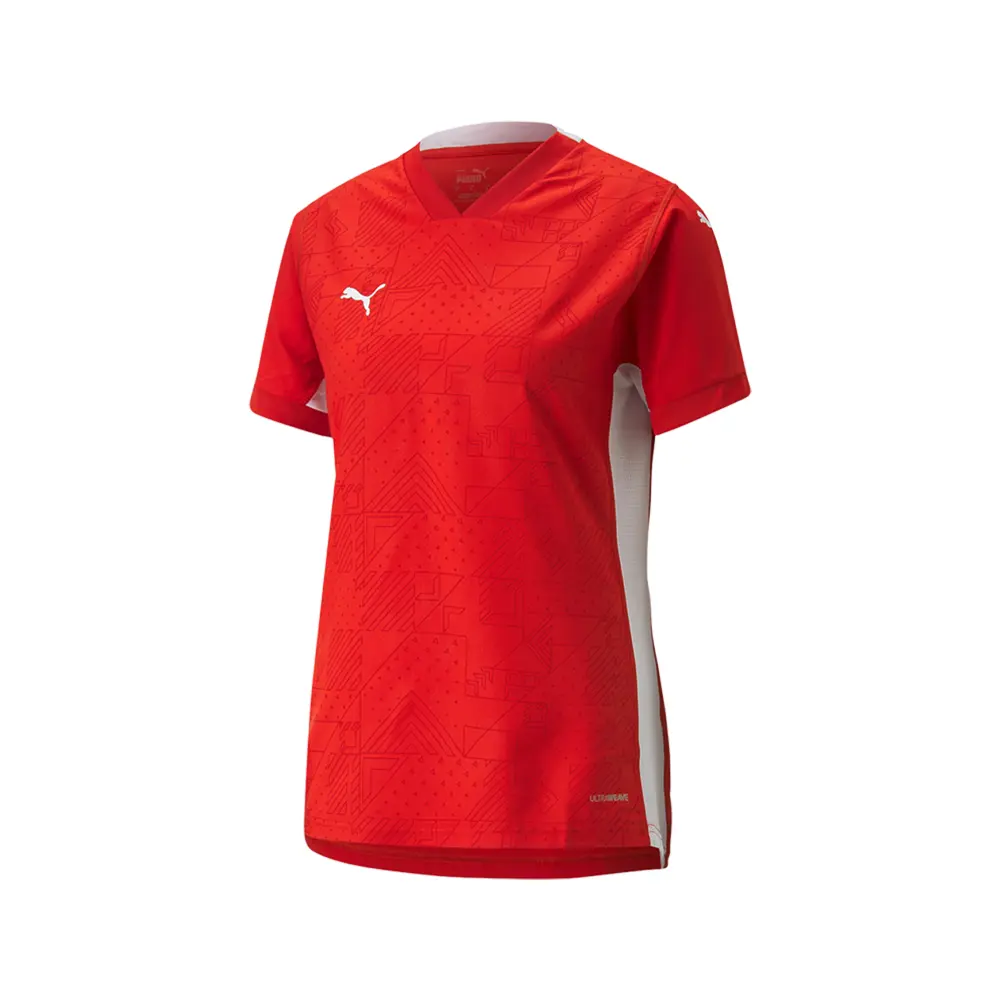 PUMA Womens Teamcup Crew Neck Short Sleeve Jersey Soccer Cleats  - Red