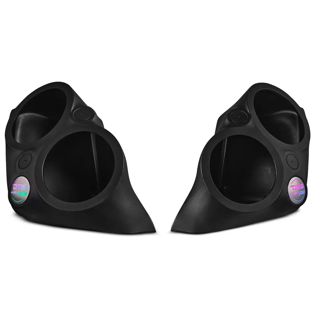 DS18 SLG-F82 Front Fender Dual 8" Speaker Setup with Built-in LED Lights for Polaris Slingshot - Water Proof, Metal Brackets, OFC PE Components, Audio Speaker Pods