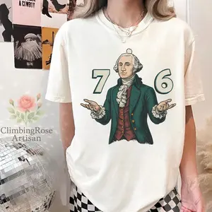 Six Seven Shirt, George Washington Tee, Funny Historical T-Shirt, Vintage American Graphic Top