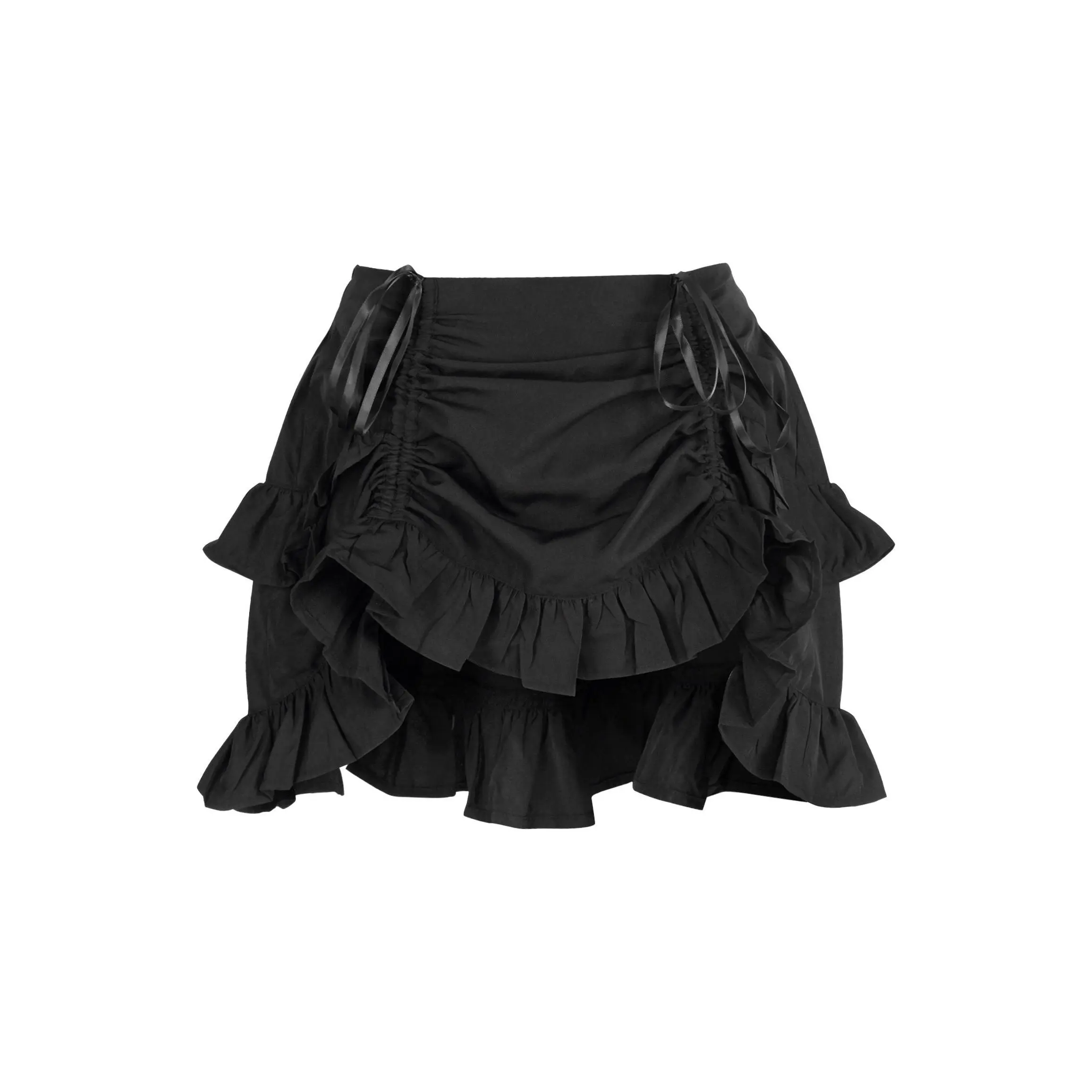 Black Crepe Ruched Bustle Skirt Black Crepe Ruched Bustle Skirt