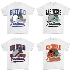 Vintage 90s Football City Graphic T-Shirt, White Color Tee for Fans Sport, Unisex Retro Style Top, Gift Football Fan, All Team Football Look, Classic Crewneck Cotton