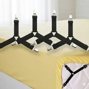 Anti-Slip Bed Sheet Holder Set, Corner Sheet Holders with Extra Strong Adjustable Bands, Sheet Grippers Straps, 360 Degree No-Slip System for Mattress 5 to 45cm, Prevents Shifting, Essential Spring Bedding Fixing Solution