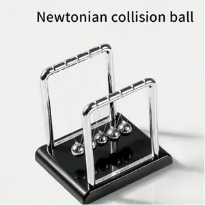 Fashionable Polished Metal Newton's Cradle Desk Decor, Ornamental Iron Ball Sculpture, Ideal for Office or Home, Back-To-School Essential