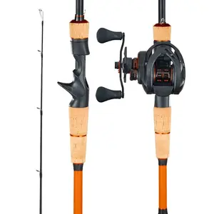 VEVOR Rod and Fishing Reel Combo, IM6 Carbon Fiber Spinning Rod and Reel Combo, Bass Fishing Pole with 6.5 ft Two-Piece Rods, 7+1 Ball Bearings, EVA Handle, Stainless Steel Guides with Ceramic RingsVEVOR Super Brand Day