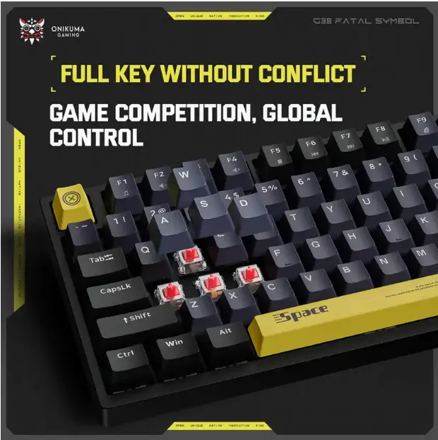 ONIKUMA RGB USB Mini Mechanical Keyboard Gaming Keyboard Wired Keyboard Hot Swappable 98 Keys RGB Light Mac Windows Typewriter