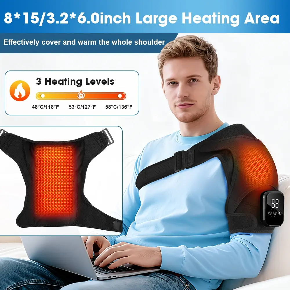 Shoulder Heating Massager, Cordless 3 Vibration Modes, 3 Heat Settings,  Adjustable Heating Temperature, Large Shoulder Wrap, Left & Right Shoulders,  Rotator Cuff Heating Pad, Christmas Gift, Heated Wrap - TikTok Shop