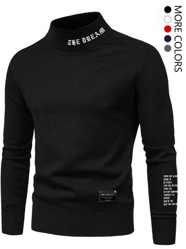 Men's Casual Slim Fit Basic Tops Knitted Lightweight Turtleneck Pullover Sweater Knitwear, Mens Long-Sleeved Urban Style Sweashirt, Soft And Warm For Everyday Wear In Fall Outfits And Winter Outfits