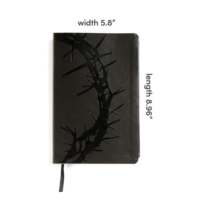KJV Large Print Personal Size Reference Bible, Charcoal LeatherTouch Crown of Thorns