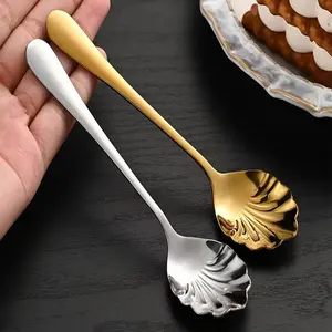Shell Spoon, Coffee Spoon, Stirring Spoon, Dessert Spoon, Stainless Steel Small Spoon, Afternoon Tea Cutlery, Premium Gift Spoon