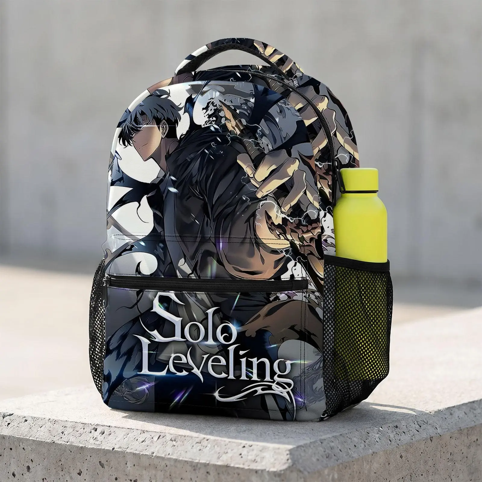 Solo-Leveling Large Capacity Cute Cartoon Animal Travel Bag | Heavy Duty School Backpack with Chest Buckle | Kawaii Printed Bookbag for Boys & Girls