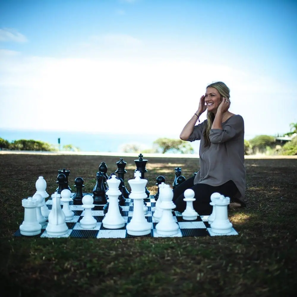 Giant Chess Set 16 Inch Plastic Outdoor Lawn — MegaChess