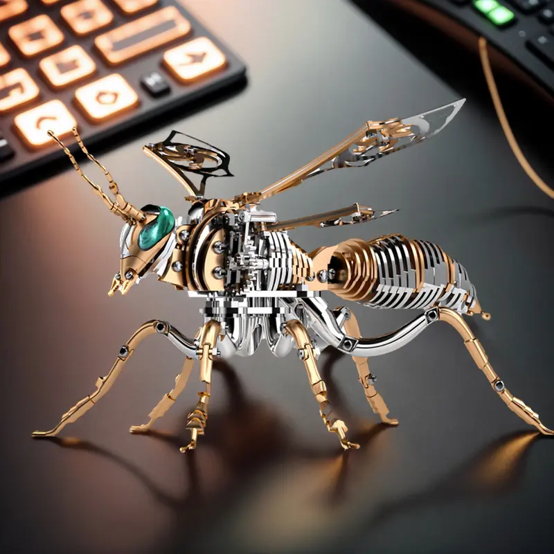 #tiktokshopmemorialday3D Metal Model Bumblebee Assembly Kit | Sci-Fi Mecha Puzzle #3DMetalModel #AssemblyKit #FantasyCreature #MechaModel #MetalPuzzle #Steampunk #DIYCollectible #DeskDecor #GiftsForMen #StressRelief Challenging Hornet Patience,familyfun