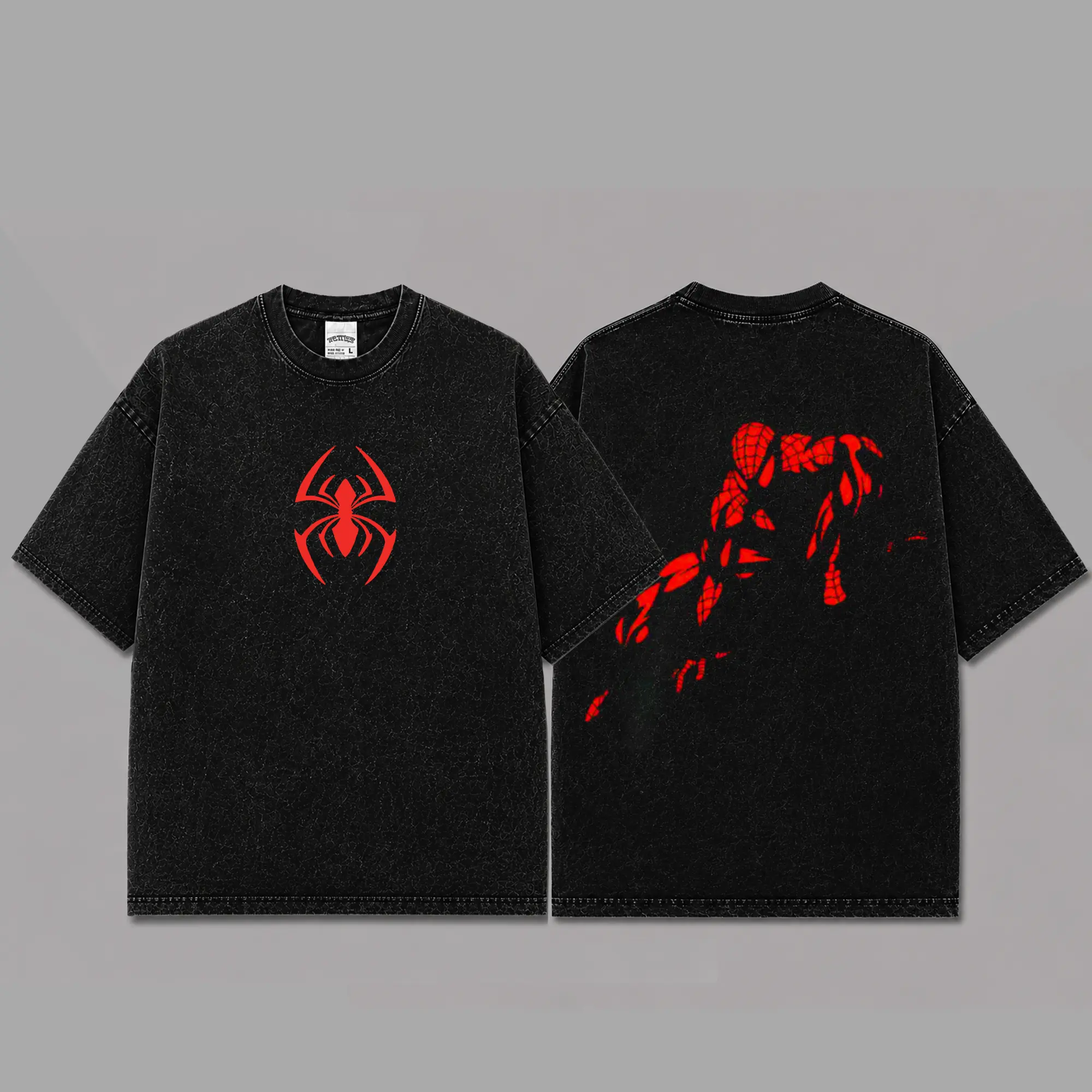 Ver 4 Spidey Inspired Oversized Black Graphic T-Shirt, Vintage Movie Actor Fan Tee, The Peter Shirt, Y2K Comic Style Streetwear Top, Black Cotton Unisex Tee, Retro Superhero Inspired Shirt, Gift for Movie Fans