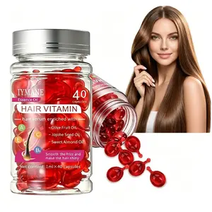 Hair Vitamin Capsules Infused with Vitamins & Argan Oil for Color-Treated & Permed Hair Smooths Frizz Restores Silkiness & Shine 40 Capsules.