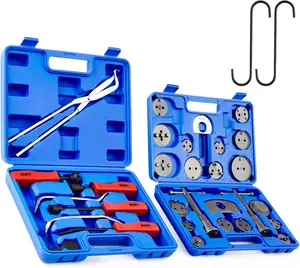 Orion Motor Tech 32pc Dual Brake Tools,2 in 1 Caliper Compression Tool and Drum Brake Tool Kit,Blue/Black/Red Brake Caliper Tool Kit and Drum Brake Tool with Brake Spring Tool Compressor Pliers Installer Remover,car stuff,, Limited Time Deal