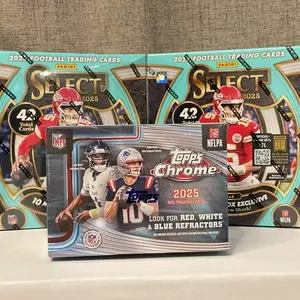 #47NFL 3x BOX PYT: 2025 Topps Chrome Football Blaster Box (1x) & 2025 Panini SELECT NFL (2x Mega Box) PICK YOUR TEAM! Sports Card Package
