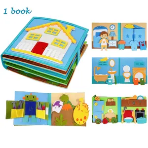 Daily Life of Boys Busy Book for Toddlers, Montessori Busy Books, Preschool Felt Busy Quiet Book Learning Life Skills, Pretend Play Dress UP Game, Montessori Toys for 3 4 5 Years