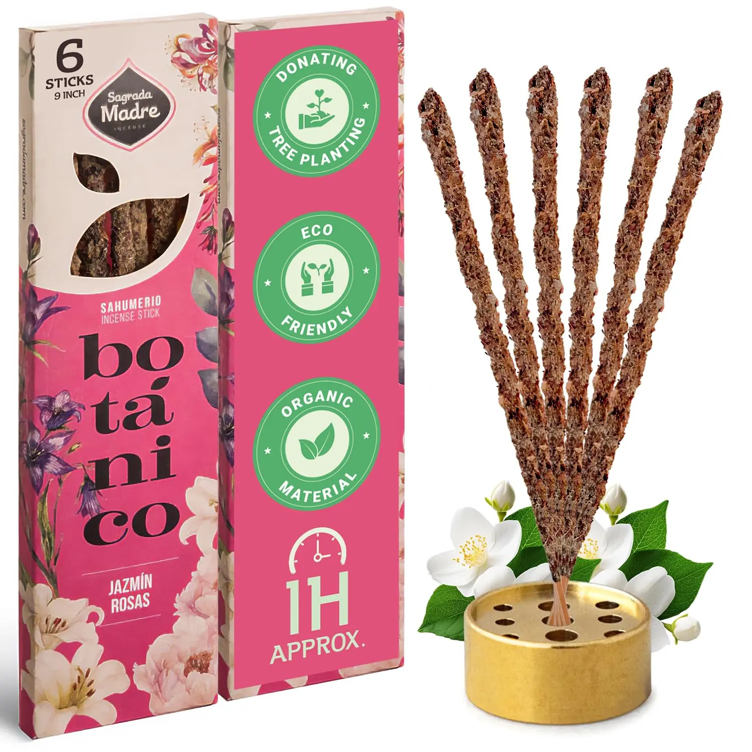 Floral Incense Sticks | Jasmine, Rose & Lavender Blend | Handcrafted Aromatherapy Incense for Relaxation, Sleep & Calm Home Fragrance – 6 Sticks Pack