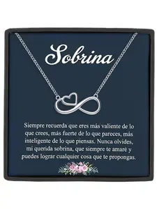 Aunt To Niece Necklace Infinity Heart Necklace for Her Eternal Love Necklace Birthday/Christmas/Graduation/Coming of Age Gift