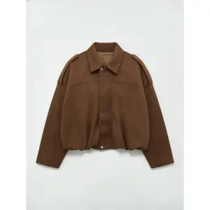 Women's pilot jacket, zipper winter coat, loose shorts design, street style, suitable for cold weather, casual long sleevedRAIMENTRY