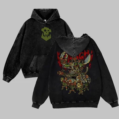 Warhammer 40k Unisex FallFreshness outfits men streetwear 80s 90s graphic tees cotton Anime Game funny 380G Washed Hoodies men gifts